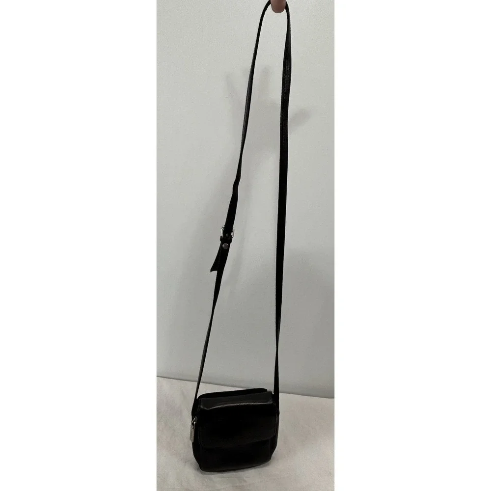 Hobo International Crossbody Wallet Bag Black Leather Organizer Purse Small